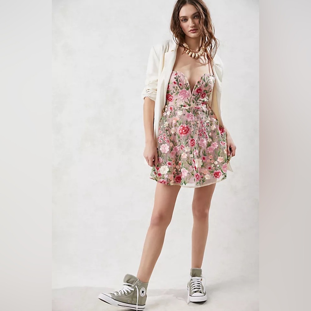 For Love and Lemons Luna mini floral dress